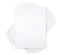 Elba Divisores de archivos de tarjetas A4 de 10 partes, paquete de 5 divisores de carpetas con pestañas blancas