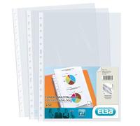 Elba, Fundas de Plástico A4, 50 Unidades, Cristal Transparente,45 micras