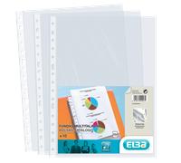 Elba pack de 10 fundas multitaladro standard folio - material de pp de 70? - transparente y cristalino