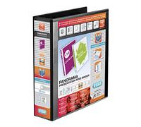 Elba Panorama Presentation Ring Binder PVC 4 D-Ring 50mm Capacity A4 Black Ref 400008430