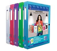 Elba Polyvision M994034 - Caja para guardar documentos (polipropileno, capacidad hasta 40 mm, 240 x 320 mm, 8 unidades), colores surtidos