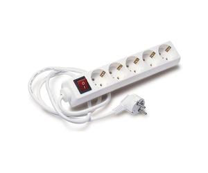 Elbat base múltiple 5 tomas con interruptor