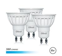 Elbat pack 3 bombillas led gu10 - 6w - 560lm - luz fria - color blanco