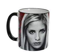 Elbenwald Buffy the Vampire Slayer Taza con Diseño Sunnydale, CA Hellmouth - Taza de café con asa para Hombre, Mujer, Unisex, 320 ml, Cerámica - Blanco, Negro, Rojo