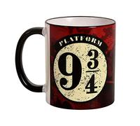 Elbenwald Harry Potter Cup Pista 9 3/4 con Hogwarts Express Cerámica de presión redonda 300 ml Red
