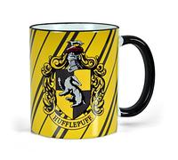 Elbenwald Harry Potter - Taza con escudo de Huffelpuff 300 ml de capacidad 9,4 cm de alto impreso en todo el perímetro de cerámica amarilla