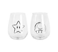 Elbenwald Juego de 2 vasos - varios diseños como Marvel Avengers, Star Wars, Dragon Ball y más 500 ml de capacidad 11,5 cm de altura (Super Mario)