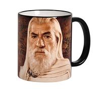 Elbenwald Lord of the Anillos Taza 20 años de colección de aniversario con GANDALF LOGO DE PRESIÓN REDONDA Y PELÍCULA 320 ml de cerámica