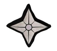 Elbenwald Naruto Shippuden Cojín en diseño Shuriken 38,5 x 38,5 x 10 cm para fans del anime, hombres y mujeres, unisex, gris