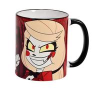 Elbenwald Taza Charlie Morningstar Con Impresión Completa Para Fans De Hazbin Hotel - Capacidad 320 Ml, Altura 10 Cm - Cerámica Roja