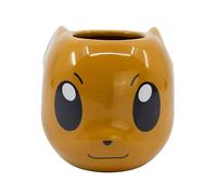 Elbenwald taza en diseño 3D para fans de Pokémon - diseño Eevee - 9 x 9 x 13 cm - 400 ml - cerámica - marrón