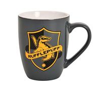 Elbenwald Taza Harry Potter Logo de Hufflepuff - Capacidad de 300 ml, Altura 10 cm - Cerámica Gris