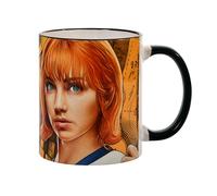Elbenwald Taza One Piece con Letras I Am Who I Am de Nami - Taza de Café con Asa - para Hombres Mujeres Unisex 320 ml - Cerámica - Naranja