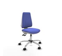 Elche blanca asincro bali azul claro base cromada ruedas 65 mm nailon