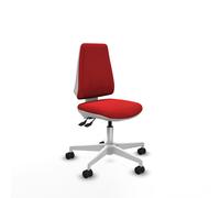 Elche blanca asincro similpiel rojo base blanca ruedas 65 mm nailon