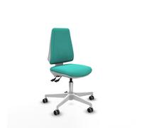 Elche blanca asincro similpiel turquesa base blanca ruedas 65mm engom