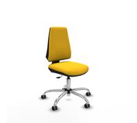 Elche cp similpiel amarillo base cromada ruedas engomadas 65mm