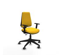 Elche cp similpiel amarillo brazos 1d base piramidal ruedas engomadas