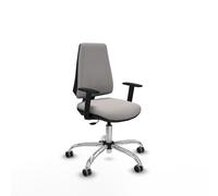 Elche cp similpiel blanco brazos 1d base cromada ruedas engomadas 65mm