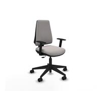 Elche cp similpiel blanco brazos 1d base piramidal ruedas nailon 65mm