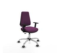 Elche cp similpiel morado brazos 1d base cromada ruedas engomadas 65mm