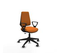 Elche cp similpiel naranja brazos fijos base piramidal ruedas engomada