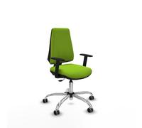 Elche cp similpiel pistacho brazos 1d base cromada ruedas engomadas 65