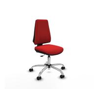 Elche cp similpiel rojo base cromada ruedas nailon 65mm