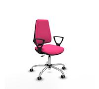 Elche cp similpiel rosa brazos fijos base cromada ruedas engomadas 65m