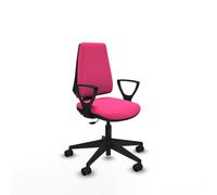 Elche cp similpiel rosa brazos fijos base piramidal ruedas nailon 65mm
