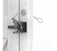 Elchuiaby Pestillo automático de Alta Resistencia con Cable de Resorte, Cerradura de Puerta de Gravedad autoblocante para cobertizo, Patio, Rancho, Color Negro