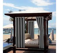 ele ELEOPTION Cortinas de Exterior, Resistentes al Agua, Protección UV, Cortina Exterior con Ojales, Cortina Opaca para Jardín, Patio, Balcón, Gris Oscuro, 1 Trozo / 132 X 240cm