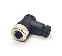 Elecbee Cable y Conector 5 Pines M12 Hembra 90 Grados Unión atornillada Sin blindaje M12 Enchufe del Conector Aviation IP67 Código A Conector Cable
