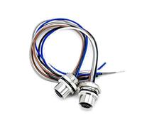 Elecbee M12 5Pin Hembra Montaje posterior A Cable de soldadura recto codificado 0.2M Conector a prueba de agua