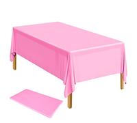 ELECLAND Mantel de plástico Rosa 137 x 274 cm Mantel de plástico Rosa bebé Manteles rectangulares para Interior o Exterior Baby Shower, Bodas, Decoraciones de Fiesta de cumpleaños