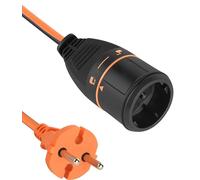 Electraline 01368 Cable Alargador eléctrico para jardín 40M 2x1.5 con Toma de corriente Electralock europea 2 pins equipado con un mecanismo de bloqueo que evita la desconexión accidental del enchufe