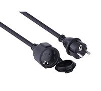 Electraline 01658 Cable alargador 5 M para Exteriores IP44, Adecuado para Construcción, Cable de Goma H07RN-F 3G2.5, Cable de extensión de tipo Schuko