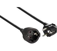 Electraline 01693 Prolongador de 5 m con Toma Schuko, Cable 3G1,5 mm², Color Negro