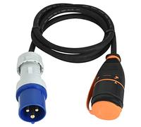 Electraline 01742 Cable Alargador/Adaptador CEE Outdoor IP44, 1.5M H07RNF 3G1.5 con Toma de corriente Electralock equipado con un mecanismo de bloqueo que evita la desconexión accidental del enchufe
