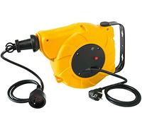 Electraline 100236 - Enrollacables eléctrico automático a Resorte con alargador (10 m, 250 V) Color Amarillo