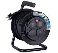 Electraline 100660 100660-Enrollacables industrial (25 m) color negro, 3G1.5