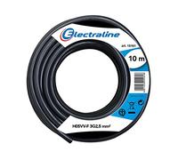 Electraline 11821 Cable para Extension H05VV-F, Sección 3G2.5 mm, 10 m, Negro