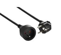Electraline 20848043D - Cable alargador eléctrico (5 m), color negro