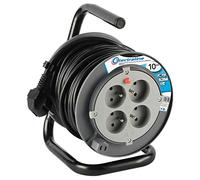 Electraline 208611 - Alargador eléctrico 10 m con enrollador 4 tomas 16 A Section 3 G1,5 mm² gris