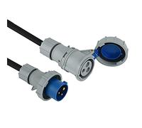 Electraline 46141 alargador de Goma 30 MT Enchufe Industrial IEC Enchufe A 3 Pines Apto para Caravana, Camping, Caravan, Barco, Obra - IP44 Gris