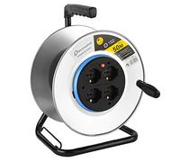 Electraline Enrollacables 49014 sin cable metal antioxidante 4 tomas 10/16 A + Schuko Ø290 mm