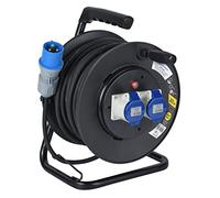 Electraline 49050 Enrollacables Industrial para camping, Negro, 3G1,5 mm²