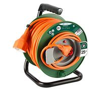 Electraline 49232 - Carrete De Cable Jardín, 25 Mt, Negro/Azul