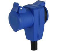 Electraline 55086 Toma de corriente angular cableable, toma de corriente industrial doble IP44 (CEE 2P+E + Schuko) Apto para caravana, camping, caravana, barco, obra, IP44