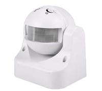 Electraline 58412 - Sensor detector de presencia de movimiento, interruptor crepuscular y timer IP44, color blanco